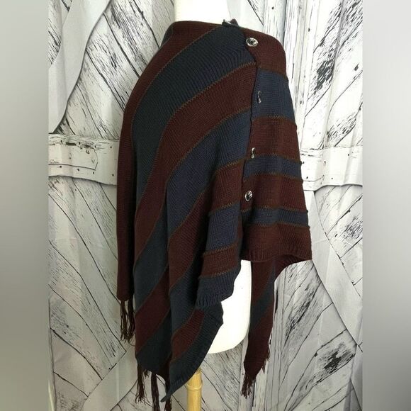 Curations striped knit poncho - Picture 2 of 6